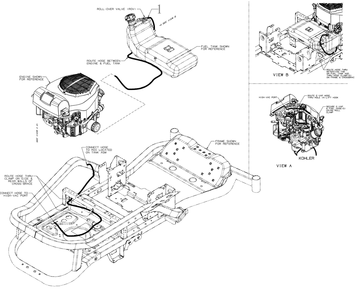 Vent Hose Diagram and Parts List for ZT2-60KH (17ASEAC5A10)(2022) Cub Cadet Lawn Tractor